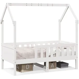 Langlebige Kinderbett Hausbett Weiß 70x140 cm Massivholz Kiefer Gästebett mit Lattenrost Möbel8280738 - Weiß