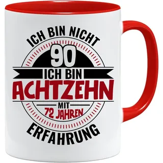 90 Geburtstag Geschenk Tasse mit Spruch | Ich Bin Nicht 90 Ich Bin 18 mit 72 Jahren Erfahrung | Geburtstag Geschenkideen | Geschenke für Papa | Opa Tasse | Geschenkideen