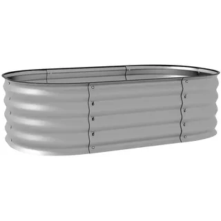 Outsunny Pflanzenbeet, Kräuterbeet für Garten, Balkon, Silber, 105 x 62 x 30 cm , Silberfarben , Metall , 62x30x105 cm , Gartenzubehör, Hochbeete