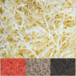 Creative Deco 1kg Crème Gelb Füllmaterial Geschenk aus Papier | Stroh für Pakete | Papier-Schnitzel | Deko Verpackungsmaterial für Weihnachts-Geschenke | KOMMT IN Blauer Tasche
