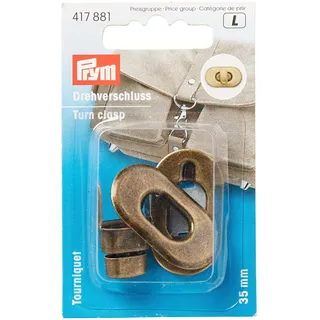 Prym 417881 Drehverschluss für Taschen altmessing, Stück