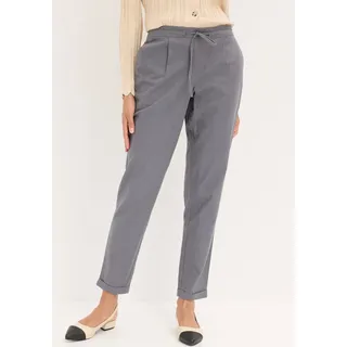 bonprix Leinenhose "Leinenhose" aus Leinen und Baumwolle, Regular Fit, mit elastischem Gummibund, rauchgrau