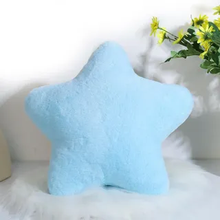 Herfair Kuschelkissen Kinder Sternkissen, Weiche Flauschige Sternform Zierkissen Sofakissen, Plüsch Kissen Dekokissen für Kinderzimmer Schlafzimmer Deko (Himmelblau,40 cm)