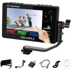 FEELWORLD F5PROX Kamera Field Monitor 5.5 Zoll 1600Nit Touchscreen 3D LUT 1920x1080 IPS 4K HDMI DSLR Camera Monitor F970 Externer Einbausatz