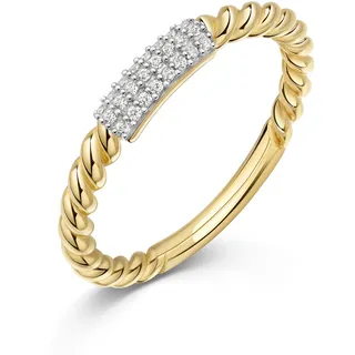 Fingerring FIRETTI "Schmuck Geschenk Gold 333 Damenring Ring Kordel bicolor" Gr. 62, gold (gelbgoldfarben, weißgoldfarben, kristallweiß), Fingerringe, Damen, 62, Gelbgold 333, 2mm, Fingerring, mit Zirkonia (synth.)