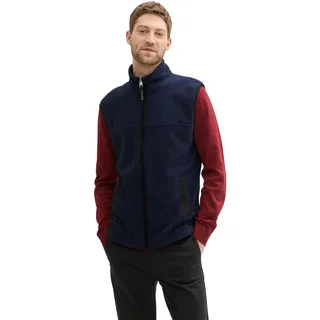 Tom Tailor Herren Basic Fleece-Weste,10668 - Sky Captain Blue, XXL
