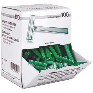 MEDIWARE Einmal Rasierer grün dreifach geschliffener Klinge 100 100 Stück