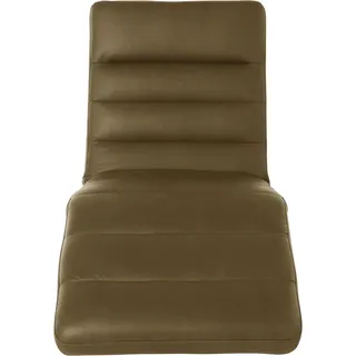 W.Schillig Relaxliege daily dreams Leder/Polyester 75 x 91 x 170 cm grün mit Kissen