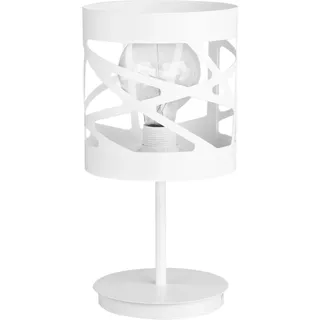 Weiße Tischlampe rund offener Schirm Modernes Design Schreibtisch Nachttisch
