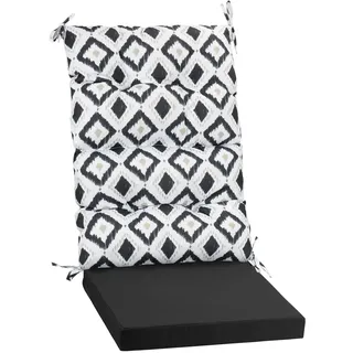 PRIMEPATIO Gartenstuhl-Auflagen Hochlehner Set – Bequeme Outdoor Sitzkissen für Gartenstühle & Klappstühle, Weiche Hochlehner Auflagen für Balkon, Terrasse & Gartenmöbel, Schwarzer Diamant