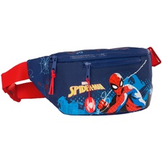 Bild Spiderman NEON Gürteltasche mit Außentasche, ideal für Jugendliche und Kinder unterschiedlichen Alters, bequem und vielseitig, Qualität und Widerstandsfähigkeit, 23 x 9 x 12 cm, Marineblau,