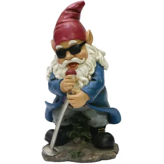 Nature's Mark Rock n Roll Zwerg in Einer Band, singende Harzstatue, Figur, Haus, Garten, dekorative Akzentdekoration (25,4 cm H)