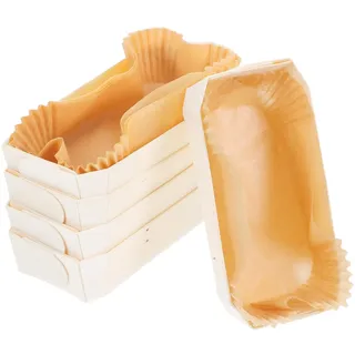 UPKOCH 10Er-Pack Backform Mit Papiereinlage Holzbackform Antihaftbeschichtete Kastenformen Rechteckige Brotform Mit Einlage Für Die Mikrowelle