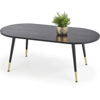 Halmar Oval Konferenztisch Prägen - schwarzes Gold - Schwarz