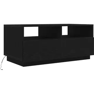 vidaXL Couchtisch mit LED-Leuchten Schwarz Eichen-Optik 90x49x40 cm - Schwarz