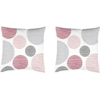 Dekokissen HOME WOHNIDEEN "BORDEN" Gr. 1, rosa (rosa, bedruckt), B:40cm L:40cm, Polyester, Dekokissen_Sitzkissen_Kissenhüllen, Dekokissen, Kissenhülle ohne Füllung, 2 Stück