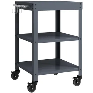 casa.pro Garten-Servierwagen Bolognano - Dunkelgrau , Metall , 50x80.5x50 cm , Esszimmer, Servierwagen