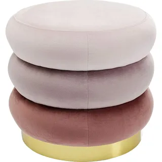 Kare Design Hocker Sandwich Rose, Pink, Samtoptik, Sitzhocker, Sitzbank für den Flur, Schlafzimmer, Büro, Kinderzimmer, 40x45x45 cm (H/B/T)