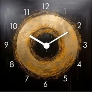 Wanduhr , Schwarz, Goldfarben , Glas , 30x30x3.1 cm , Dekoration, Uhren, Wanduhren