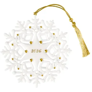 Villeroy & Boch - Christmas Classics Ornament Schneeflocke 2026 Gold, Limitiert, Weihnachtsdeko, Handbemalt, Echtgold, Sammlerstück, Weihnachtsdekoration, Deko Weihnachten, Premium Porzellan