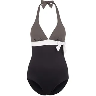 s.Oliver Badeanzug – Modischer Badeanzug mit herausnehmbaren Cups und Shaping-Einsatz, Black-Oliv, A/B Cup