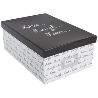 Pioneer Photo Albums B-1BW Fotoaufbewahrungsbox, „Live, Laugh, Love“-Design