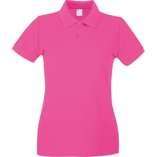 Fruit of the Loom - Poloshirt für Damen kurzärmlig BC3906 (Large) (Dunkles Pink) - Pink