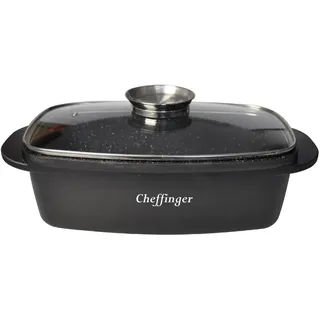 Cheffinger Bräter Deckel Induktion Pfanne Schmortopf Marmorbeschichtung Aluguss ø32cm