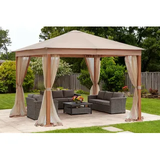 Pavillon KONIFERA "Cádiz", weiß, neutral, B/H/T: 298cm x 264cm x 298cm, Pavillons, Pavillon, verschiedene Größen