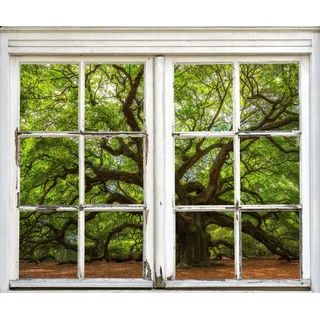 queence Wandsticker »Baum« Wandsticker, Wandbild, selbstklebend, 3D, Fenster, grün