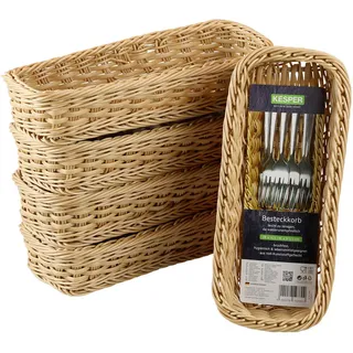 Kesper Besteckkorb 5ER Pack , Hellbraun , Kunststoff , 28x5.5x11.5 cm , FSC 100% , Küchenzubehör, Küchenhelfer, Küchenutensilien