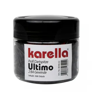 KARELLA Dartspitzen Ultimo, Made in Germany, Profi Kunststoff Ersatzspitzen für Softdarts, Softtips, Gewinde 2 BA, extrem formstabil, Perfekter Halt in elektronischer Dartscheibe/Dartautomat, 500St.