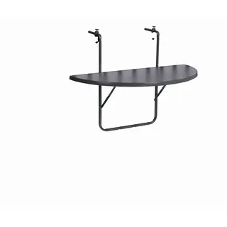 Gardenson Balkonhängetisch , Anthrazit , Metall , rund , 50x8x100 cm , FSC Mix, Europäischer Sicherheitsstandard , Stauraum, wetterbeständig, wetterfest , Gartenmöbel, Balkonmöbel, Balkontische