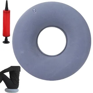 RPHONGHONG Aufblasbares Sitzring, Hämorrhoiden Sitzkissen Steißbeinkissen Donut Kissen mit Pumpe Ringkissen für Entlastung Steißbein Steißbeinschmerzen (Grau)