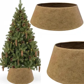COIL Weihnachtsbaumdecke, Weihnachtsbaumrock, Weihnachtsbaumabdeckung, Weihnachtsbaumständer, Stoff/Karton, Durchmesser: 68cm, Oval, Beige - Beige