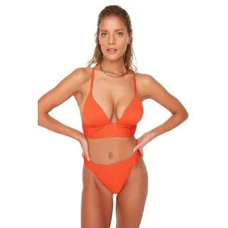 TRENDYOL Damen Strukturierter Bikini. Bikini Bottoms Contemporary, Orange, 36