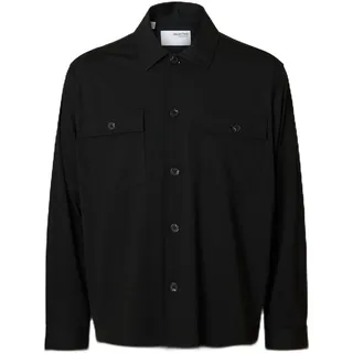 Selected Homme Herren Male Langarm Slhreg Lorent Bi-Stretch Overshirt Noos, Schwarz, XL EU