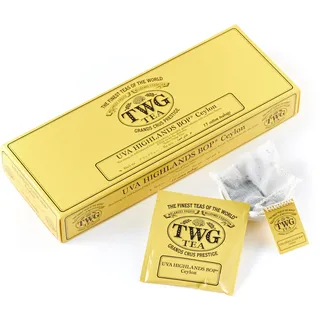 TWG Tea | UVA Highlands Bop | Schwarzer Tee | Goldener Aufguss | 15 Handgenähte Teebeutel aus Baumwolle | Geschenkset