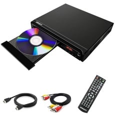 WISCENT DVD-Player für TV mit HDMI/AV/Koaxial Ausgang(HDMI Kabel enthaltenl),USB 2.0 Mediaplayer,Alle Regionsfreie,Mini Compact DVD/CD Player