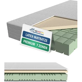AM Qualitätsmatratzen | Premium Latex-Matratze 90x200 cm | H3 | Kaltschaummatratze mit 4 cm Latex-Auflage | 23 cm Höhe | Germany | 90 x 200 cm