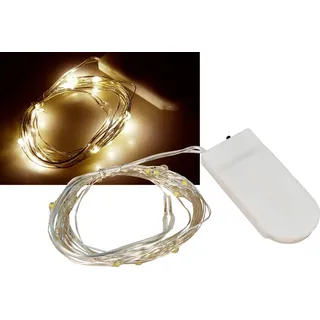 McShine LED Draht-Lichterkette McShine "Micro", 20 LEDs, warmweiß, Batteriebetrieb
