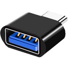 Magnet USB C auf USB 2.0 Adapter, OTG Adapter USB-C auf USB-A kompatibel mit MacBook, Smartphones USB C und Typ-C Peripheriegeräte (Schwarz)