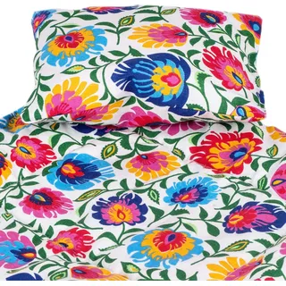 Goldkids- Kinderbettwäsche - 2 tlg. Set Bezug für Kinderwagen oder Wiege Garnitur Bettwäsche - Baby Bettwäsche 100% Baumwolle - 39x30 cm - bunt Muster