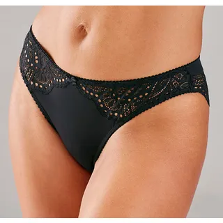 LASCANA Slip "Aurora" mit toller Spitze in blumiger Optik, schwarz