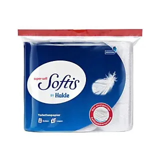 Hakle Super-soft Softis Toilettenpapier 4-lagig 9 Rollen à 100 Blatt