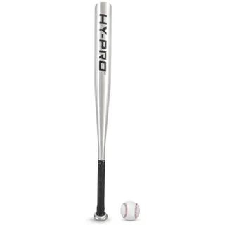 Hy-Pro Baseballschläger und Ball-Set, Aluminium, 66 cm, robuster Griff und Glatte Metallschläger-Oberfläche, silberfarben