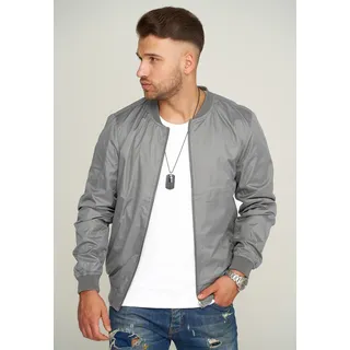 SOULSTAR Blouson "mit Baseball-Kragen leichte Sommerjacke" Herren Blousonjacke leichte Bomberjacke Übergangsjacke, grau