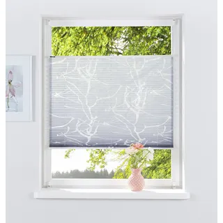 Plissee OTTO HOME "Anna" Gr. 8, grau, B:110cm H:130cm, Obermaterial: 70% Viskose, 30% Polyester, Plissees, Plissee, transparentes Ästemotiv, Bestseller, Für Fenster & Tür, Sonnenschutz