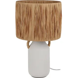 H&S Decoration Tischlampe Keramik Beige