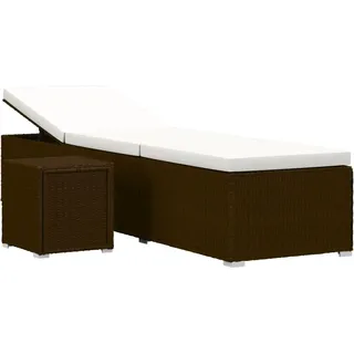 VidaXL 46226, Lounge, Gepolsterter Sitz, Polyrattan, Stahl, Braun, Cremefarben, Weiß, 600 mm, 1950 mm - Braun, Weiß